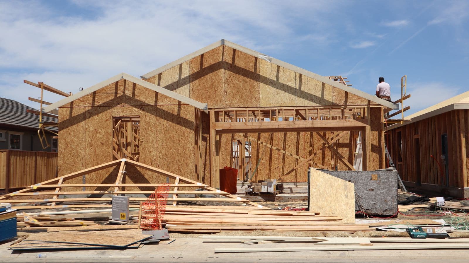 New residential construction ready for electrical rough-in